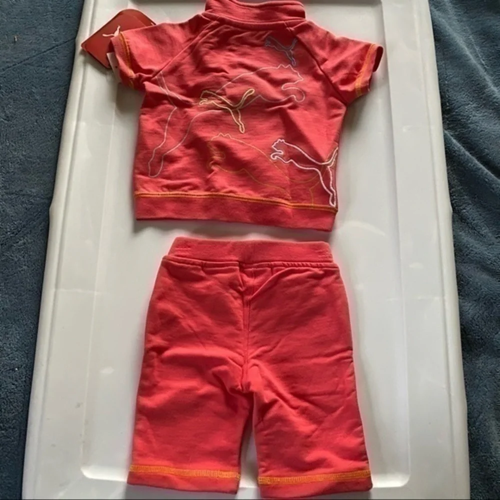 Puma 2 pc Track Suit Calypso Pink 0-6 mon NWT - Picture 2 of 5